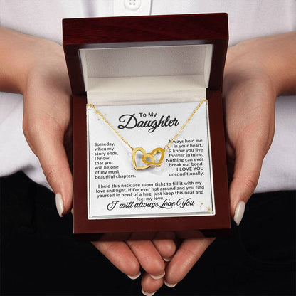 To My Daughter Necklace – Birthday Graduation Special Gift for Daughter – Interlocking Hearts Necklace