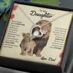 To My Daughter Necklace - Best Surprise Gift for Daughter from Dad for Graduation, Birthday & Christmas - Forever Love Necklace