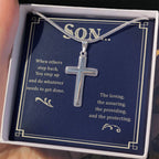 To My Son - Gift for Son - When others step back - Artisan Cross Necklace