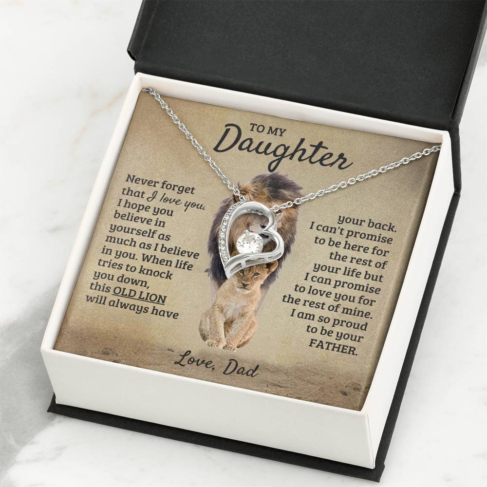 To My Daughter Necklace - Father to Daughter Gift for Graduation, Birthday & Big Life Moments - Forever Love Necklace