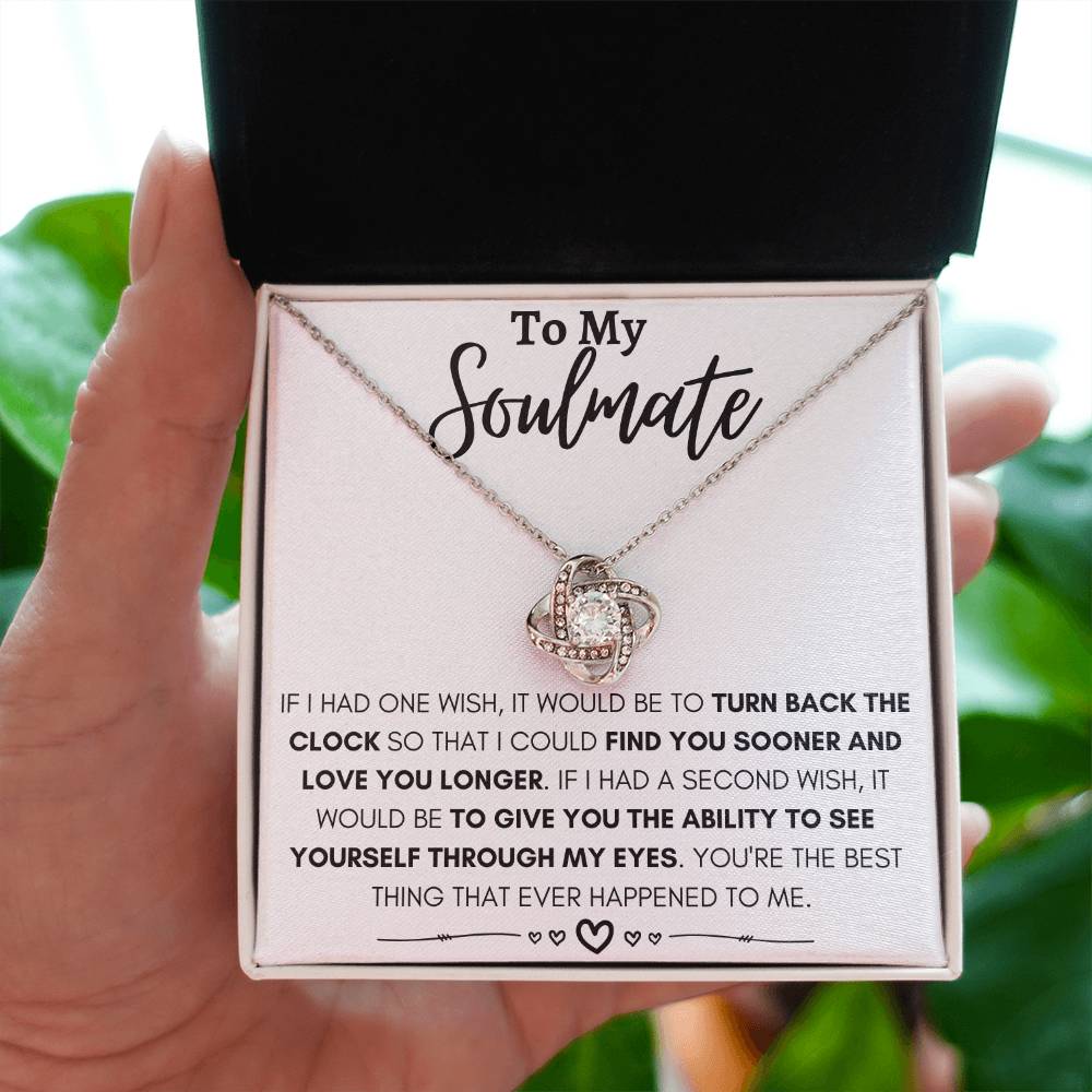 To My Soulmate Necklace - Perfect Gift for Romantic Celebrations & Appreciation Days - Love Knot Necklace