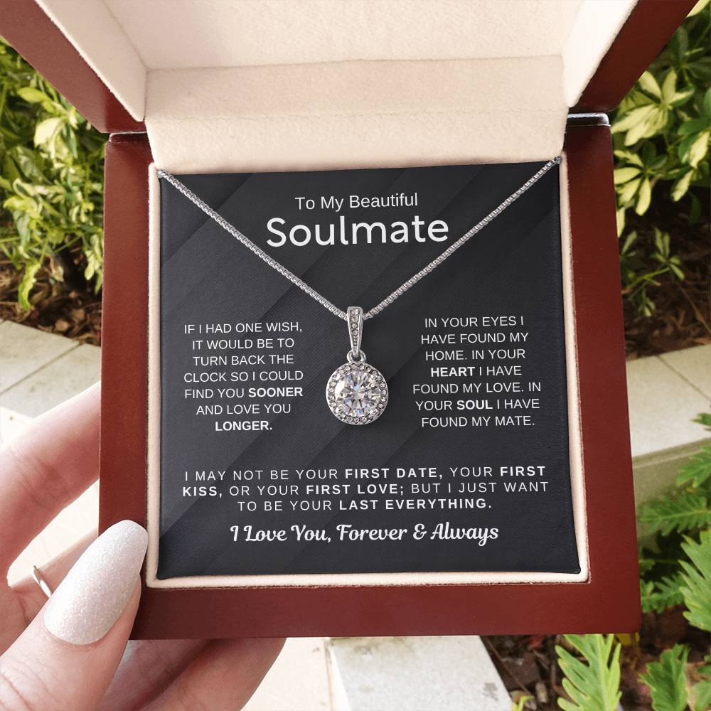 To My Beautiful Soulmate Necklace - Soulmate Gift for Her for Christmas & Everyday Love - Eternal Hope Necklace
