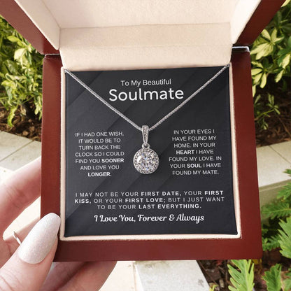To My Beautiful Soulmate Necklace - Soulmate Gift for Her for Christmas & Everyday Love - Eternal Hope Necklace