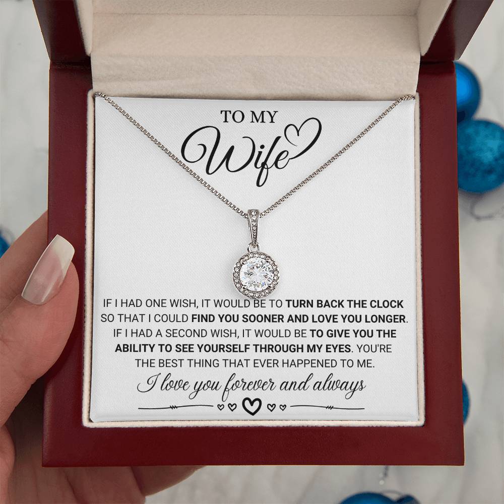 To My Wife Necklace - Heartwarming Gift from Husband for Birthday, Anniversary & Valentine’s Day - Eternal Hope Necklace