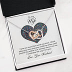To My Wife Necklace - Sentimental Birthday Gift from Husband, Romantic Jewelry for Valentine’s Day & Holidays - Interlocking Hearts Necklace