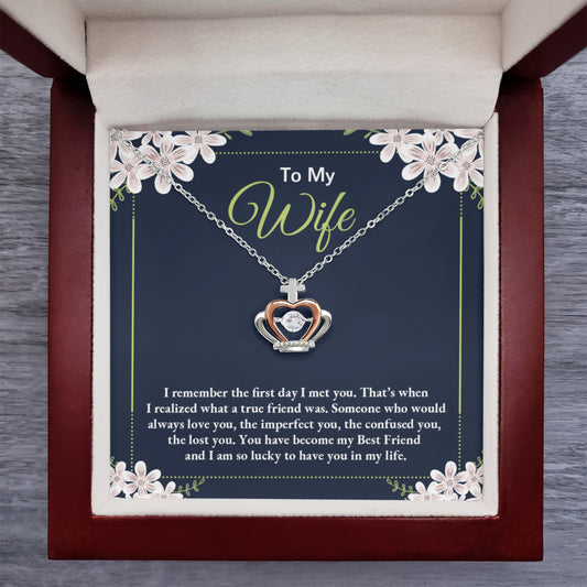 To My Wife Necklace - Romantic Gift for Anytime Love - Crown Pendant Necklace