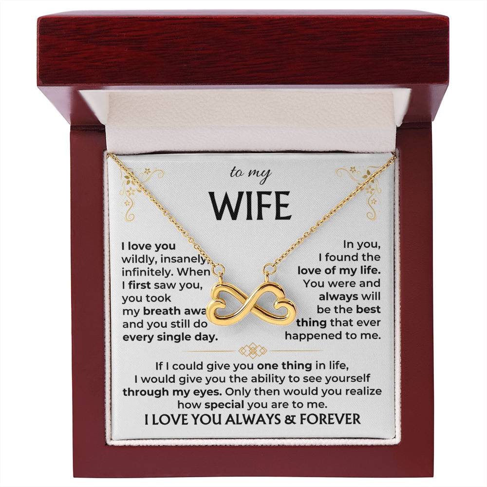 To My Wife Necklace - Special Romantic Jewelry Gift from Husband for Valentine’s Day, Birthday & More - Endless Love Necklace