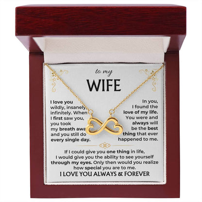To My Wife Necklace - Special Romantic Jewelry Gift from Husband for Valentine’s Day, Birthday & More - Endless Love Necklace