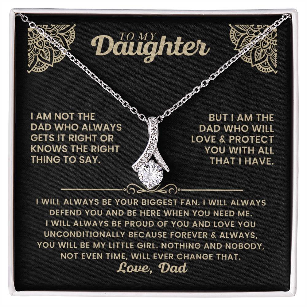 To My Daughter Necklace - I will always be your biggest fan - Gift for Daughter from Dad - Alluring Beauty Necklace