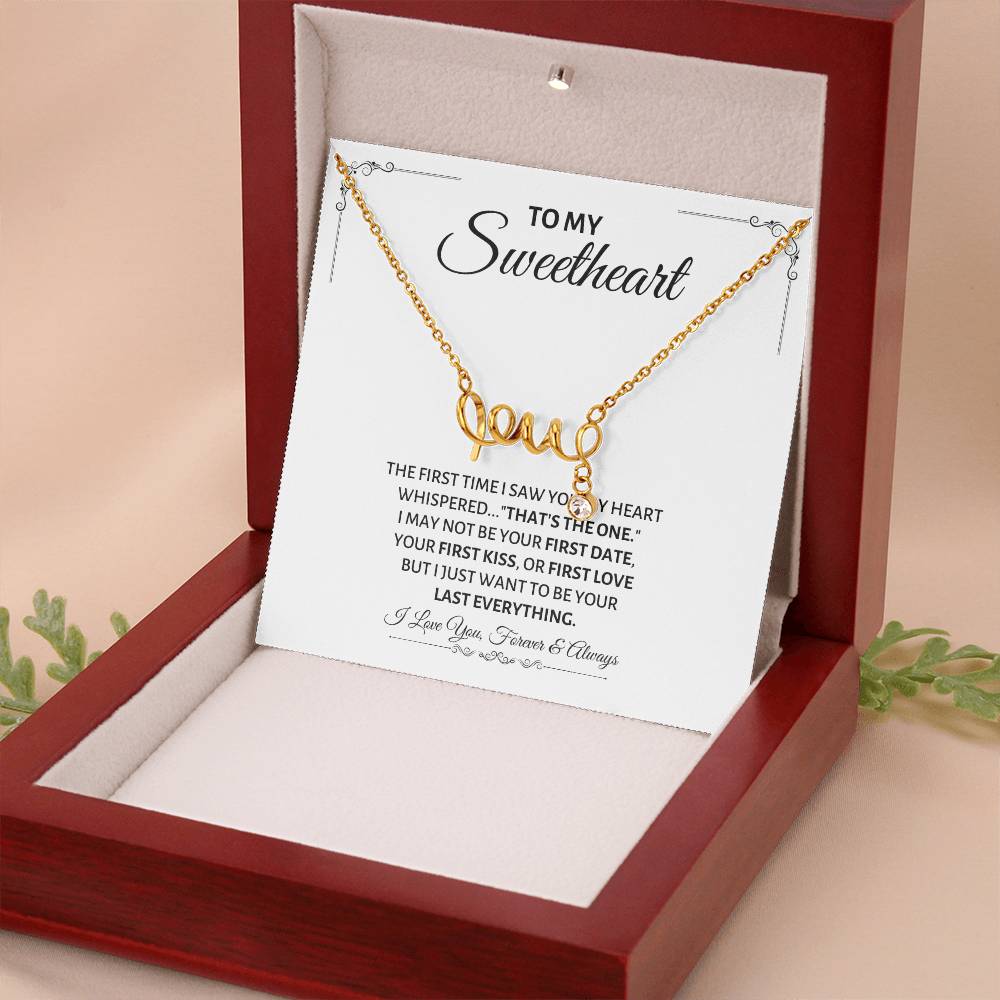 To My Sweetheart Necklace - Gift for Love on Valentine’s Day & Special Days - Scripted Love Necklace