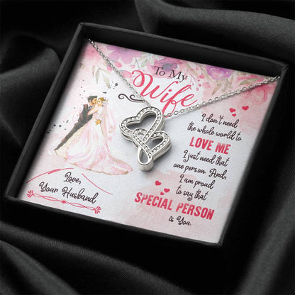 Unique Gift for Wife - Loving Jewelry from Husband for Birthday, Valentine’s Day & Holidays - Heart-to-heart Pendant Necklace