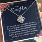 To My Daughter Necklace – Top Gift for Daughter Birthday Graduation – Love Knot Necklace