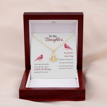 To My Daughter Necklace – Birthday & Graduation Gift Jewelry – Anchor Pendant Necklace