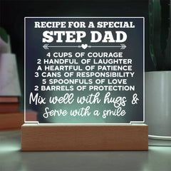 Custom Desktop Acrylic Display, Gift for Step Dad, Father’s Day Sentimental Present, Thank You Bonus Father Keepsake