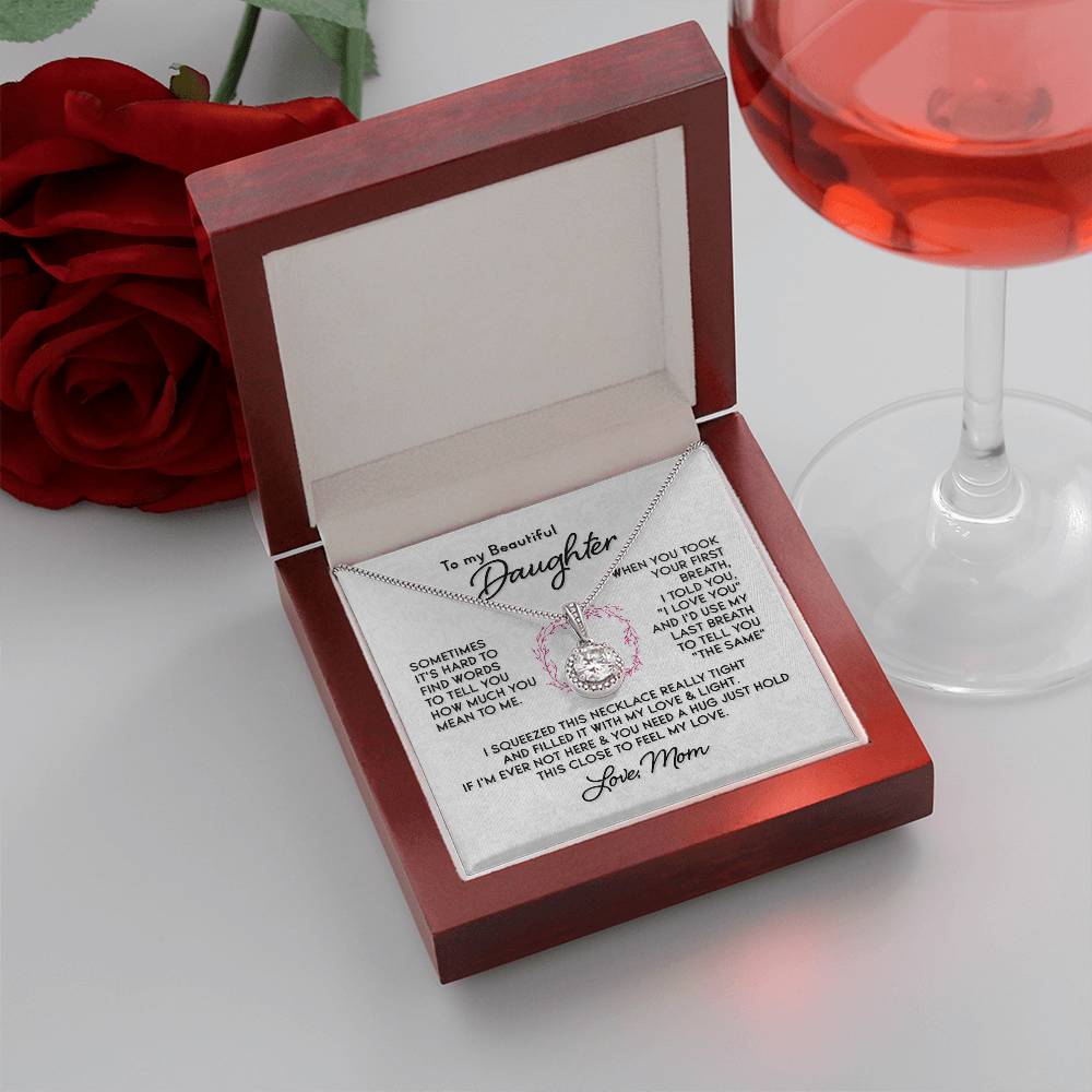 To My Daughter Necklace – Graduation & Christmas Gift from Mom – Eternal Hope Necklace
