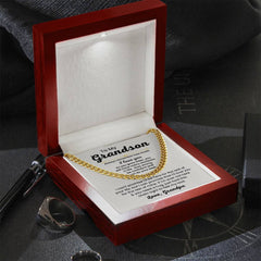 Grandson Chain Necklace, Inspirational Jewelry Gift with Message Card, To My Grandson