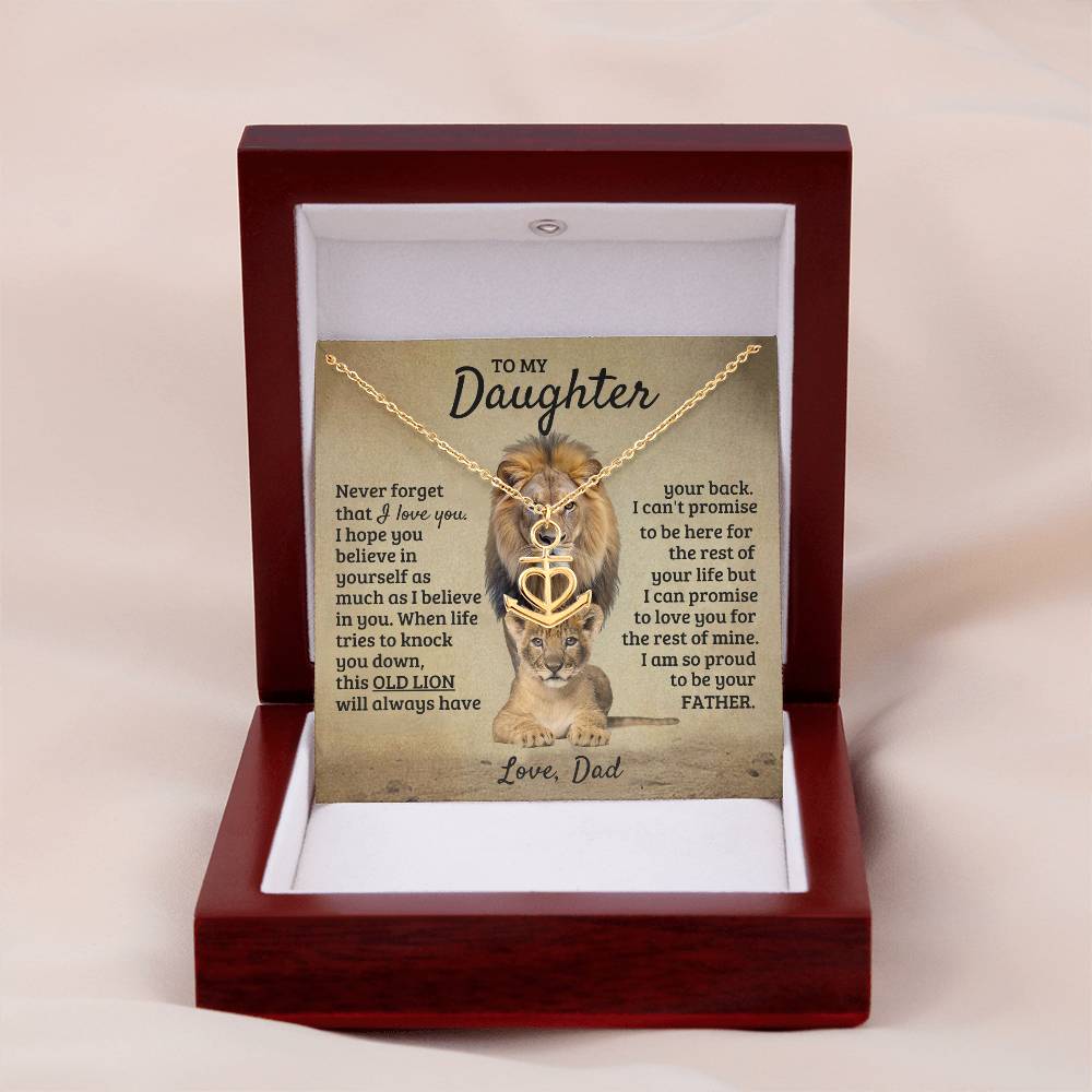 To My Daughter Necklace - I am so proud to be your father - Daughter Present from Dad - Anchor Pendant Necklace