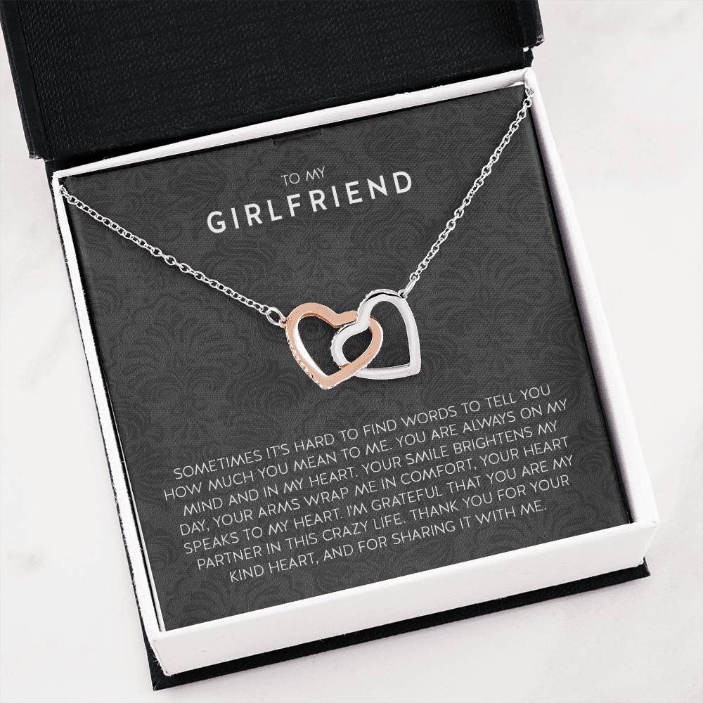 Gift for Girlfriend Necklace - Romantic Jewelry for Valentine’s Day, Birthday & Special Relationship Moments - Interlocking Hearts Necklace