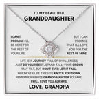 To My Granddaughter Necklace – Granddaughter Birthday, Graduation Jewelry – Love Knot Necklace