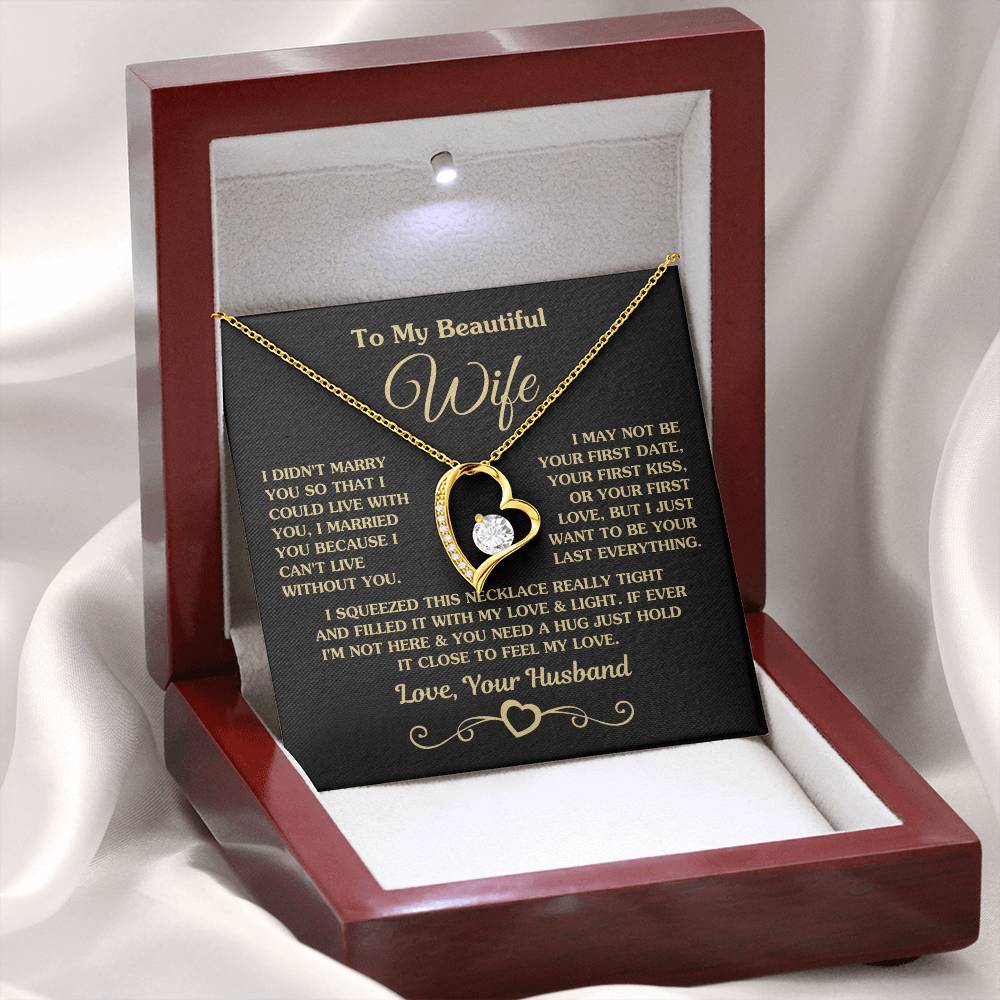 To My Wife Gift from Husband - Romantic Jewelry for Birthday & Anniversary Celebrations - Forever Love Necklace
