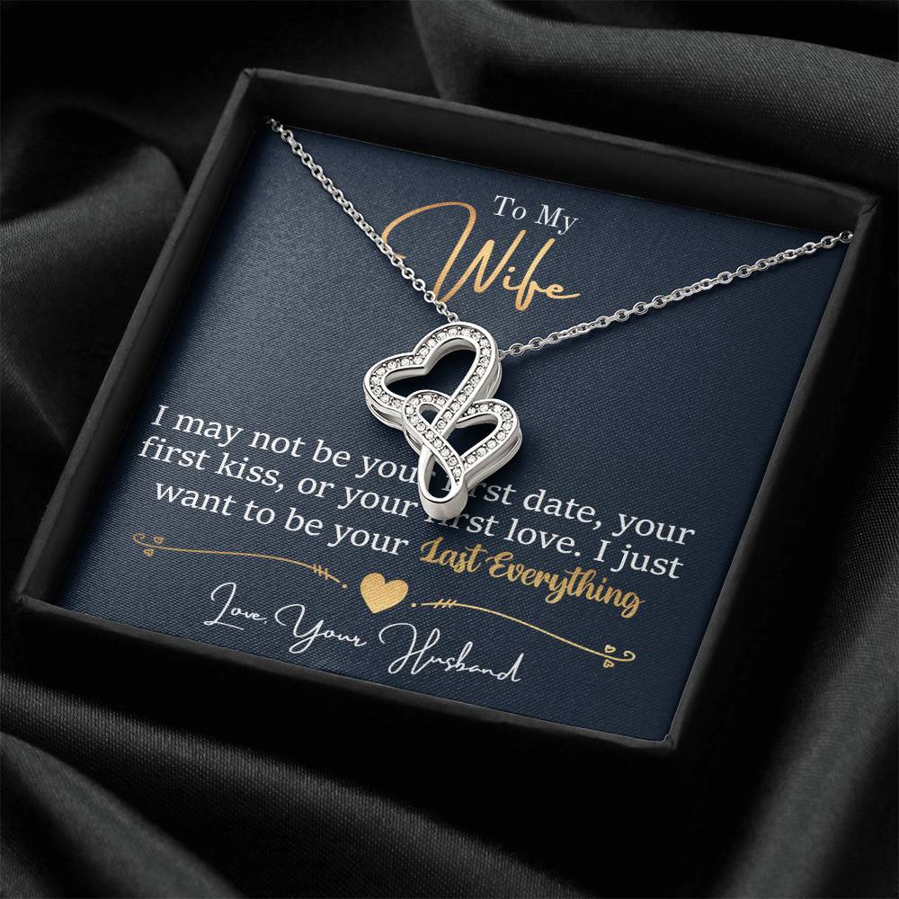To My Wife Necklace - Emotional Love Jewelry Gift from Husband for Valentine’s Day & Birthday Happiness - Heart-to-heart Pendant Necklace