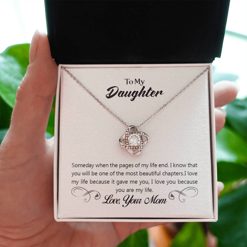 To My Daughter Necklace – Gift for Daughter from Mom – Love Knot Necklace