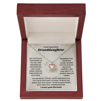 To My Granddaughter Necklace – Birthday Graduation Keepsake for Granddaughter – Crown Pendant Necklace