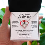 To My Beautiful Soulmate Necklace - Soulmate Gift for Her for Holiday Celebrations & Romance - Love Knot Necklace