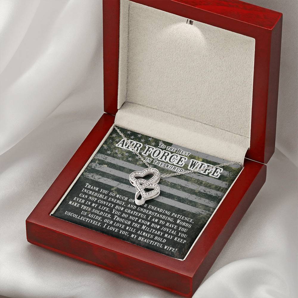 To The Best Air Force Wife In The World - Heart-to-heart Pendant Necklace from Husband
