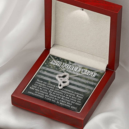To The Best Air Force Wife In The World - Heart-to-heart Pendant Necklace from Husband