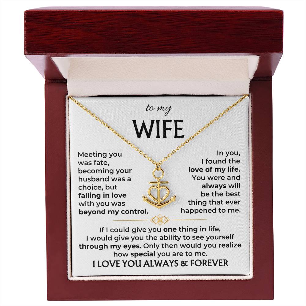 Heartfelt Gift for Wife from Husband - Romantic Jewelry for Special Occasions & Valentine’s Day - Anchor Pendant Necklace
