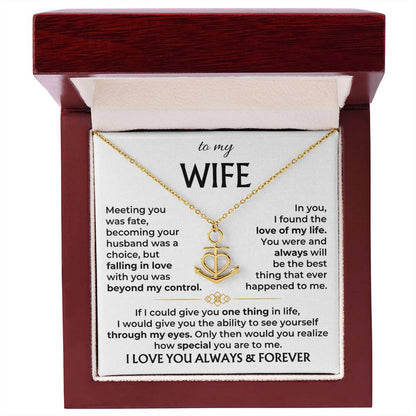 Heartfelt Gift for Wife from Husband - Romantic Jewelry for Special Occasions & Valentine’s Day - Anchor Pendant Necklace