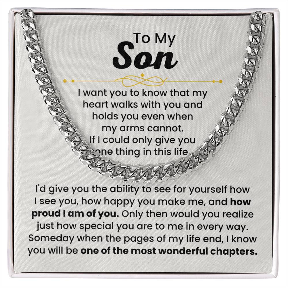 To My Son Necklace – Holiday Gift for Son Graduation – Cuban Link Chain