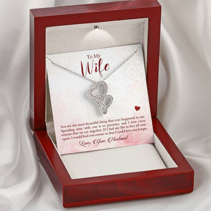 Gift for Wife from Husband - Sentimental Jewelry for Anniversary & Valentine’s Day - Heart-to-heart Pendant Necklace