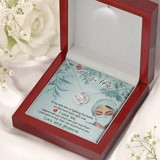 To My Doctor Wife Gift From Husband - Love Knot Necklace
