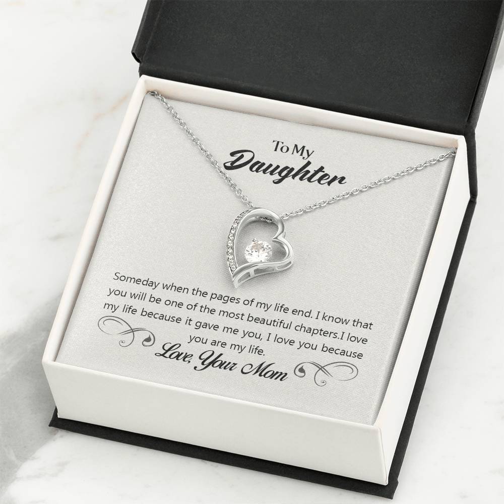To My Daughter Necklace – Jewelry Gift for Daughter from Mother – Forever Love Necklace