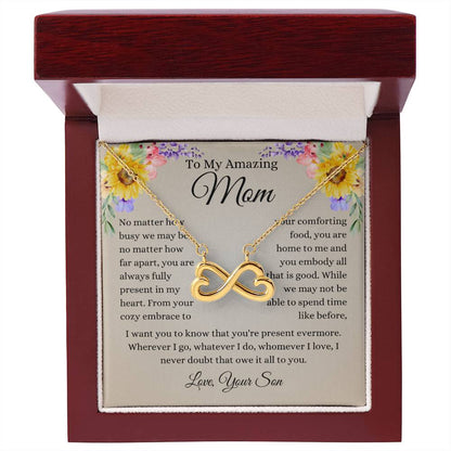 To My Amazing Mom - You are always fully in my heart - Endless Love Necklace - Gift for Mom