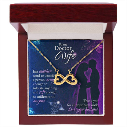 To My Beautiful Doctor Wife Necklace - Husband to Wife Jewelry for Romantic Valentine’s Day, Birthday & Anniversary Gifts - Endless Love Necklace