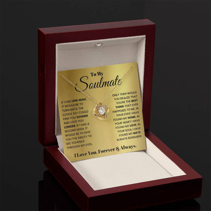 To My Soulmate Necklace - Best Soulmate Gift for Valentine’s Day & Everyday Romance - Love Knot Necklace