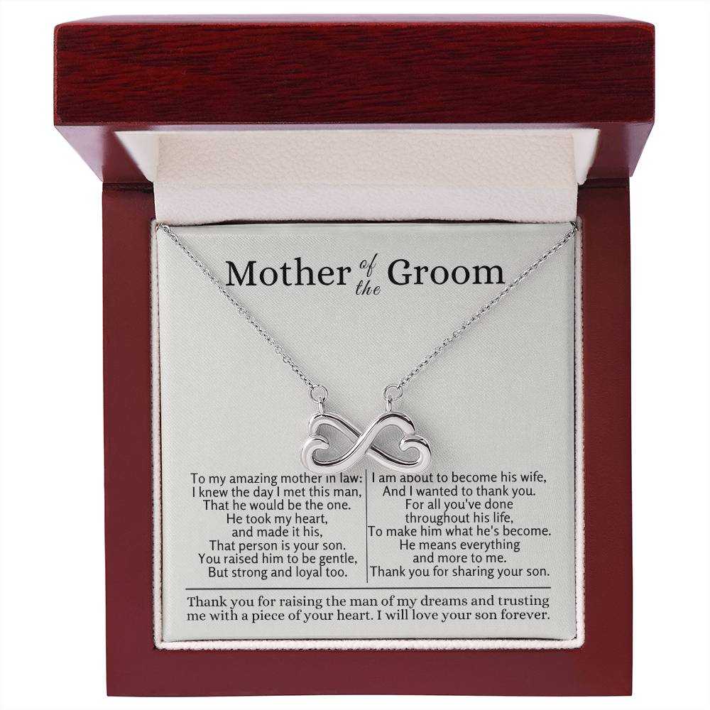 Mother of the Groom - Gift for Mother in Law - Thank you for raising the man of my dreams - Endless Love Necklace