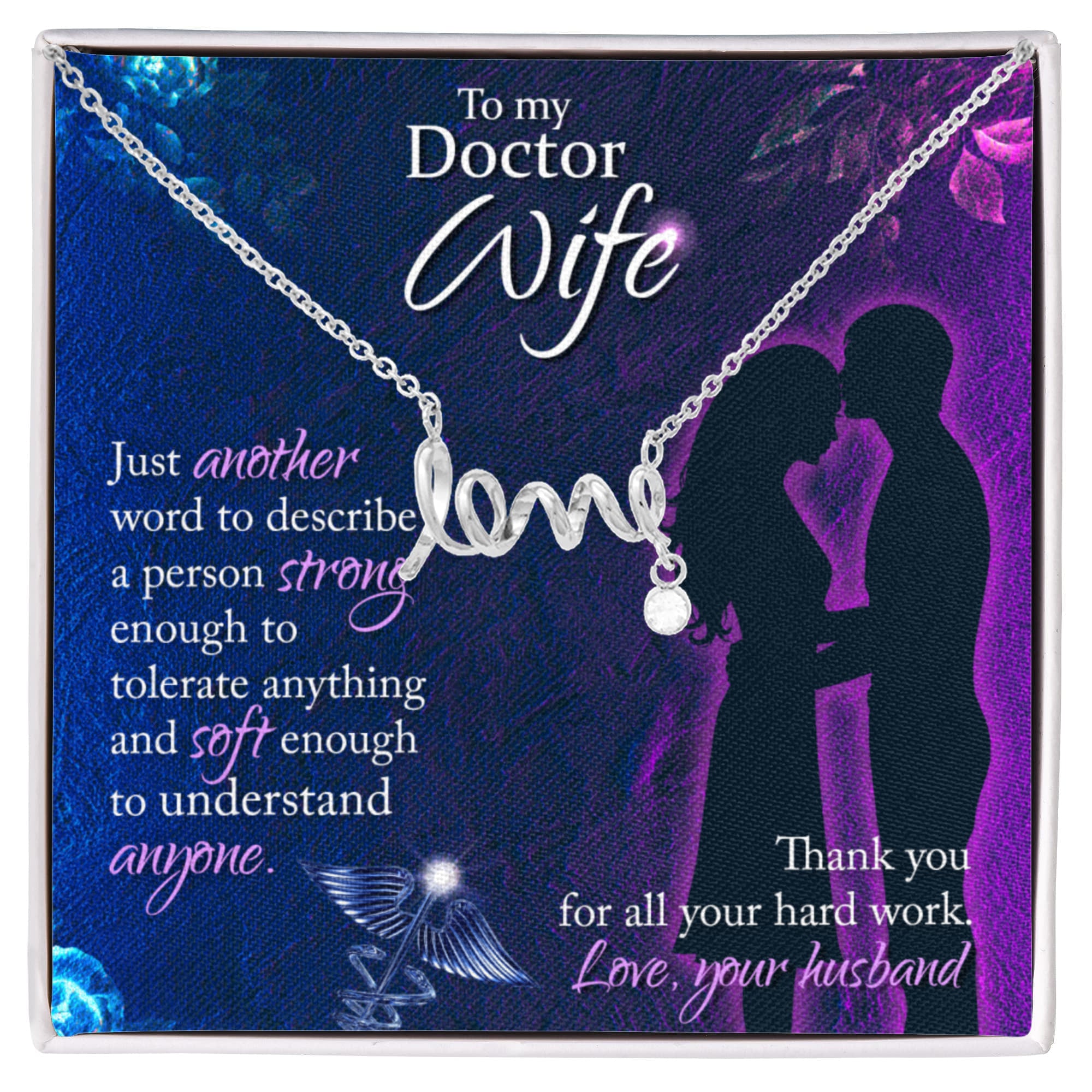 To My Doctor Wife Necklace Gift from Husband - Scripted Love Necklace