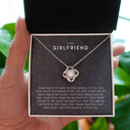 To My Girlfriend Necklace - Long Lasting Romantic Gift for Birthday, Sweet Surprises & Just Because Love - Love Knot Necklace