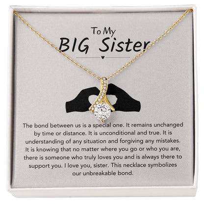 To My Big Sister Necklace - The bond between us is a special one - Gift for Big Sister - Alluring Beauty Necklace