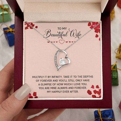 Heartfelt Wife Jewelry - Love Gift from Husband for Birthday, Anniversary & Valentine’s Day - Forever Love Necklace