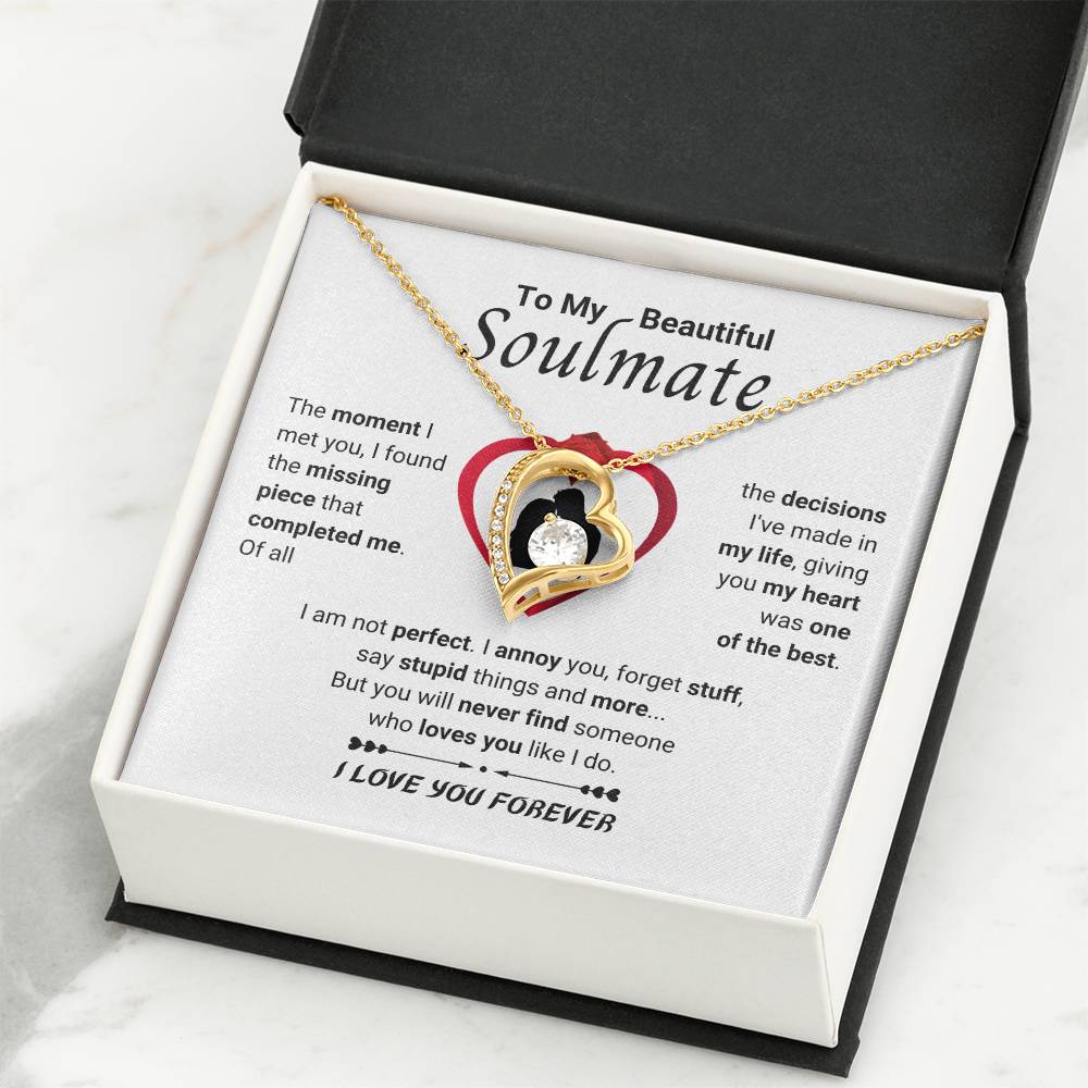 To My Soulmate Necklace - Long Distance Soulmate Gift for Valentine’s Day & Special Days - Forever Love Necklace