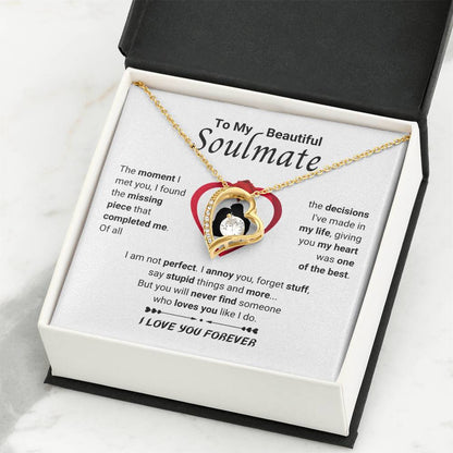 To My Soulmate Necklace - Long Distance Soulmate Gift for Valentine’s Day & Special Days - Forever Love Necklace