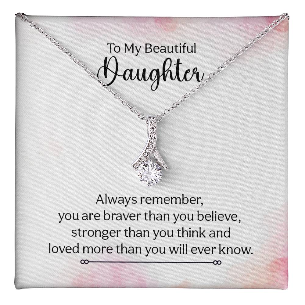 To My Daughter Necklace – Daughter Christmas Graduation Jewelry Gift – Alluring Beauty Necklace