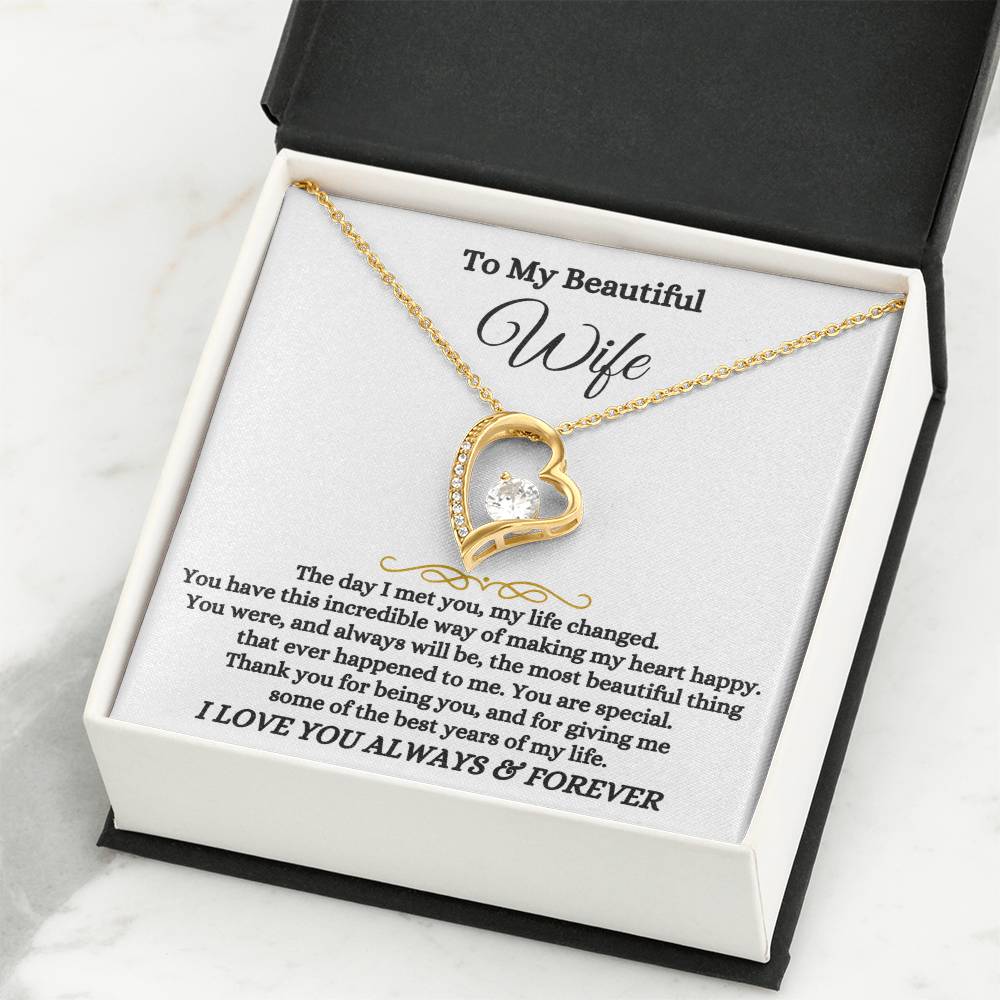 Meaningful Wife Jewelry from Husband - Romantic Gift for Birthday, Christmas, Anniversary & Valentine’s Day - Forever Love Necklace
