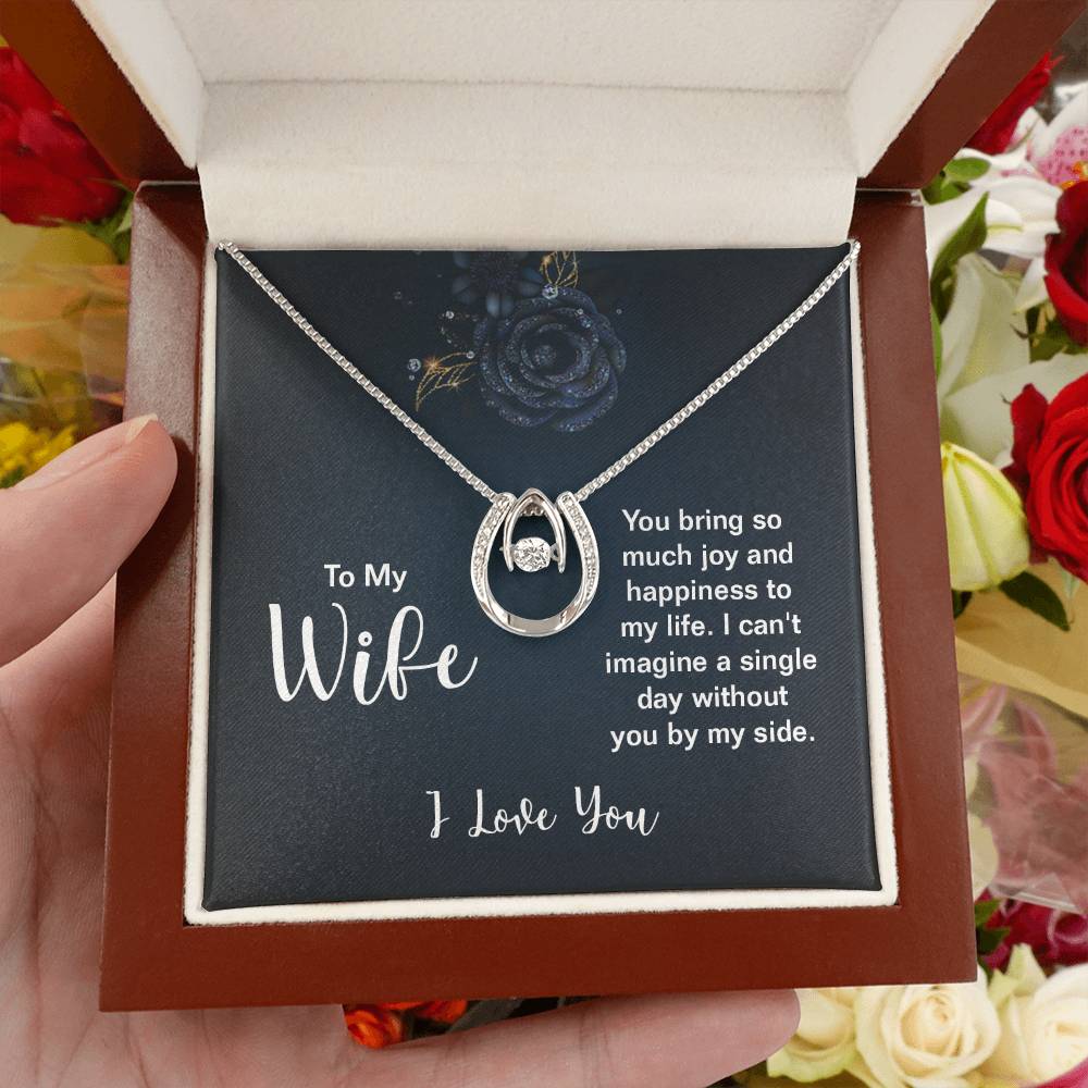 Wife Gift from Husband - Meaningful Jewelry for Valentine’s Day & Special Occasions - Lucky In Love Necklace