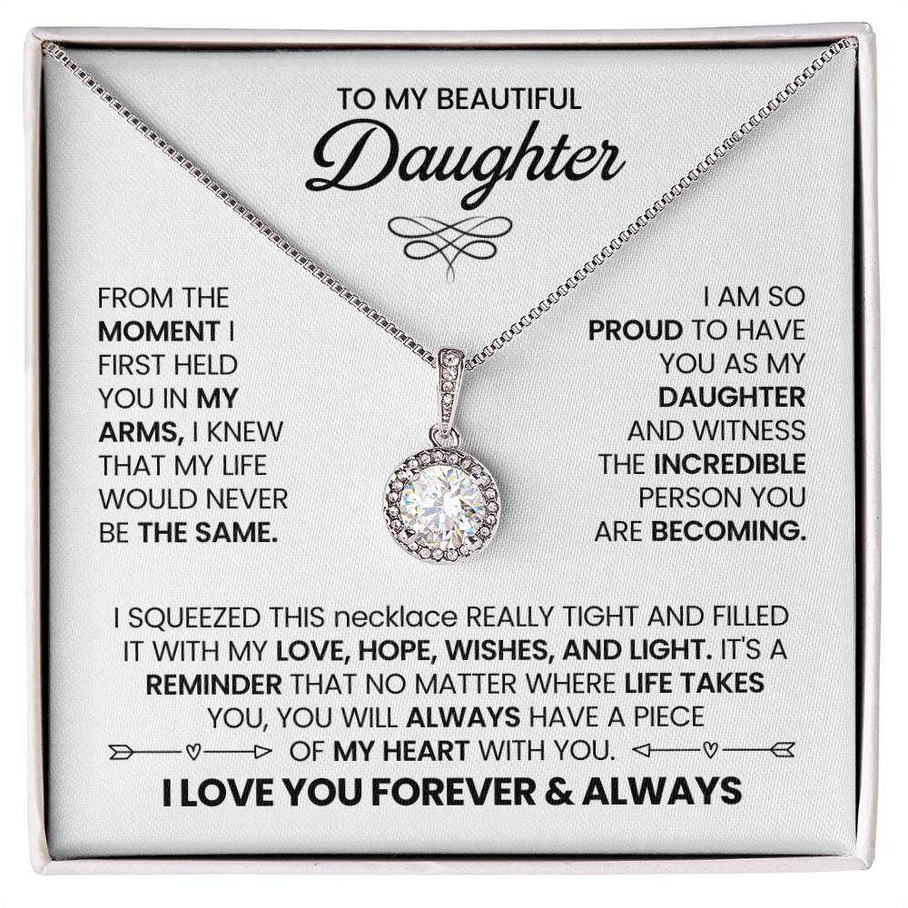 To My Daughter Necklace - Heartwarming Gift for Daughter’s Special Day - Eternal Hope Necklace